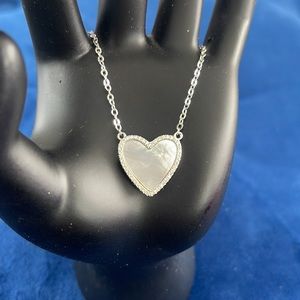 925 sterling silver gold plated mother of pearl heart pendant